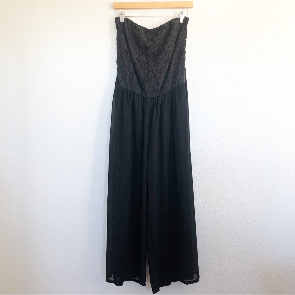 HeartSoul Black Tube Lace Jumpsuit Dress Sz Large